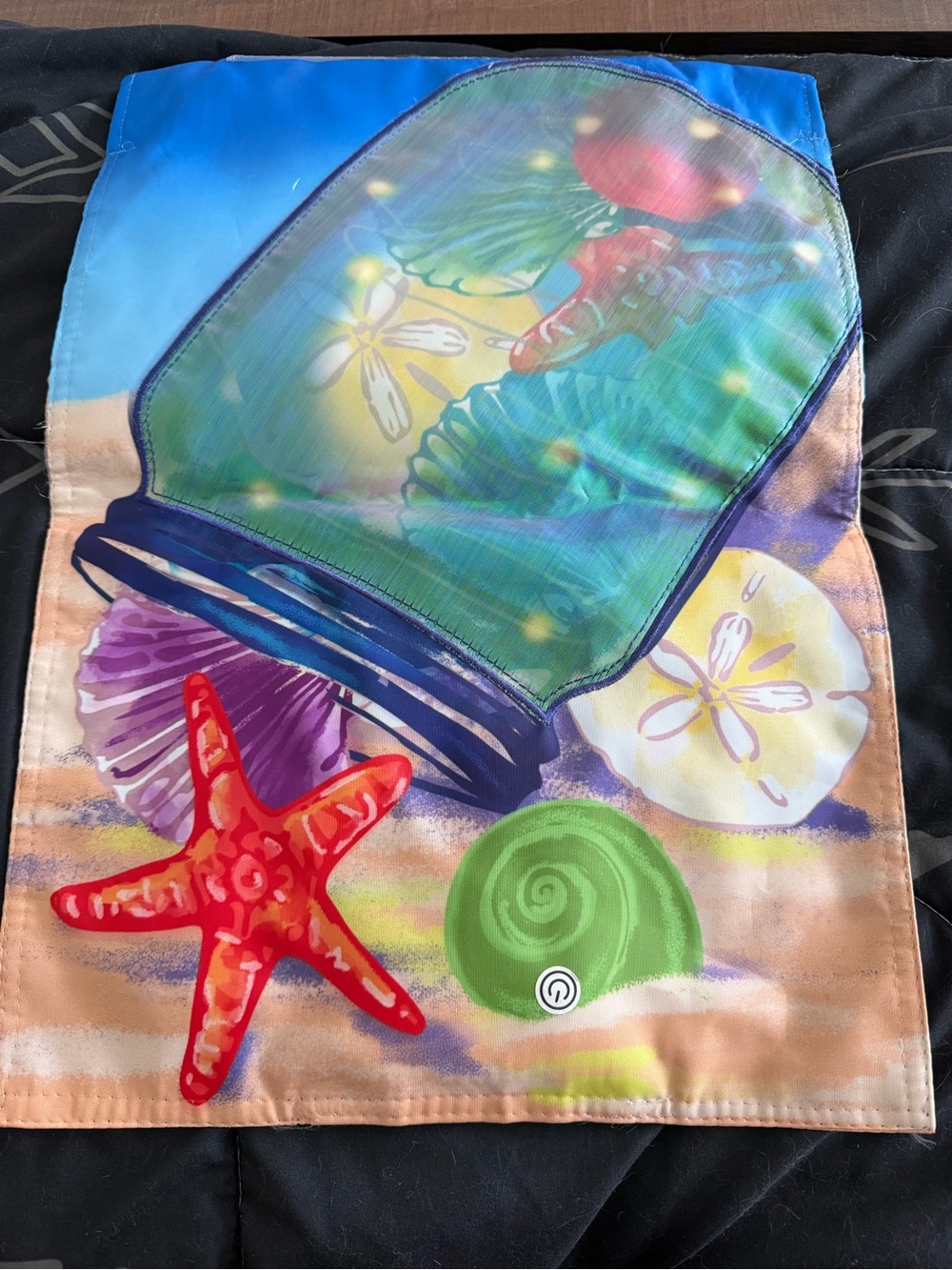 Mason Jar Beach Solar Garden Flag. - Picture 3 of 3